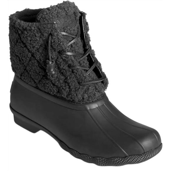 NEW SPERRY women's saltwater sherpa bootie in black - Picture 3 of 5